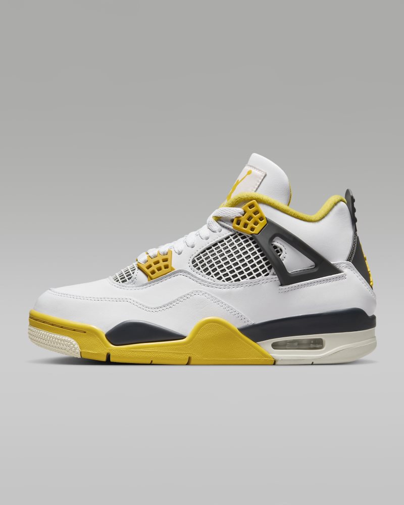 Air Jordan 4 Retro Weiß/Vivid Sulfur/Anthrazit/Kokosnussmilch