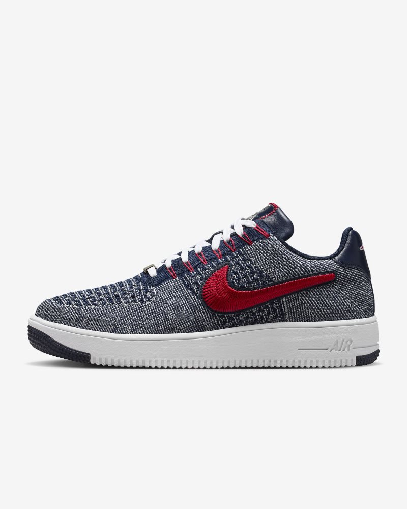 Nike Air Force 1 Ultra Flyknit Low Wolfsgrau/College Navy/Weiß/Universitätsrot