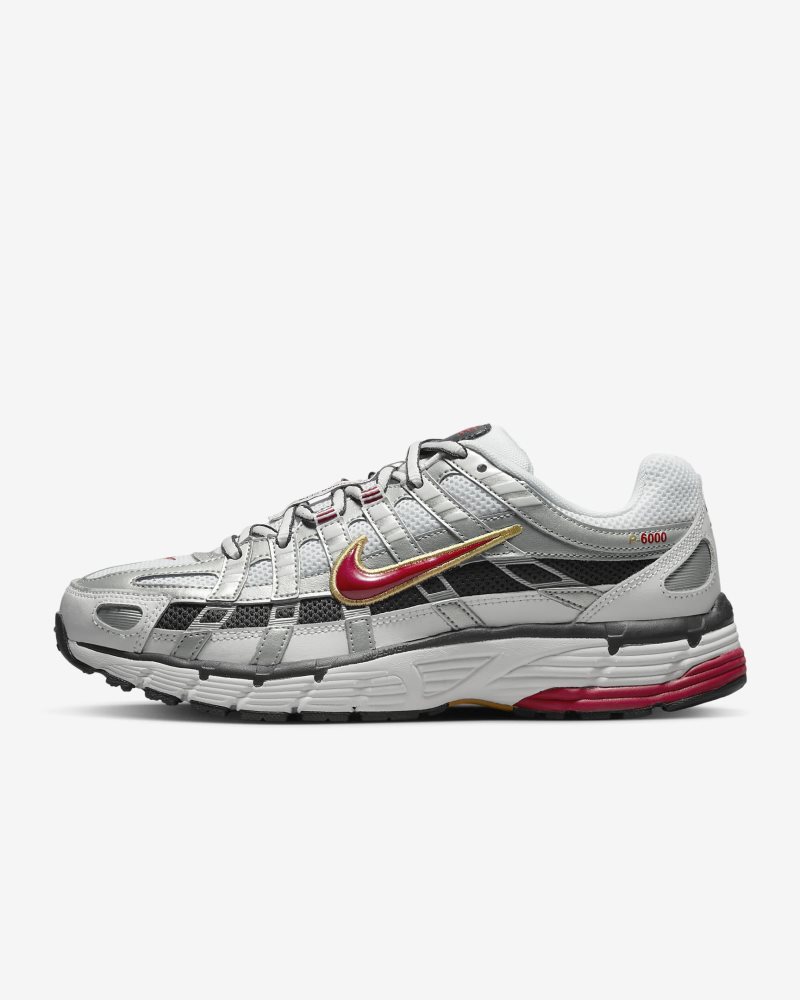 Nike P-6000 Weiß/Metallic Platin/Dunkelgrau/Colour Red