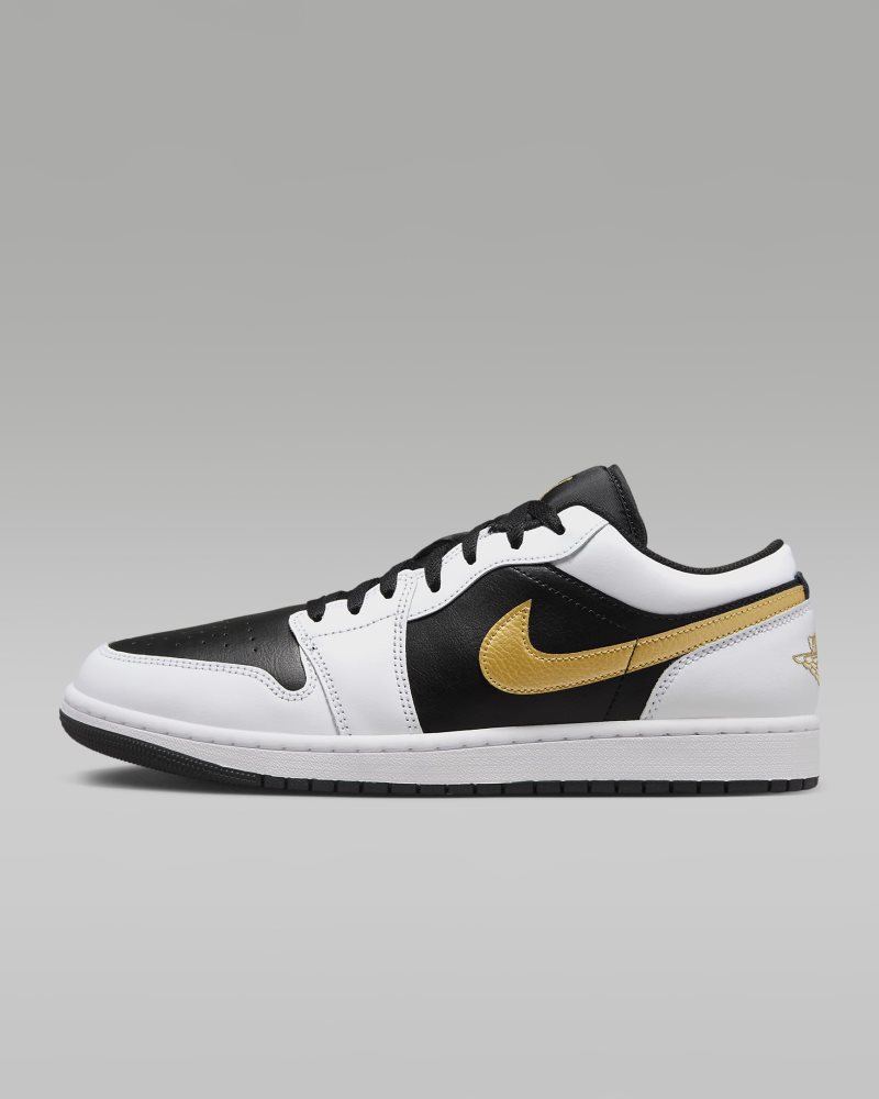 Air Jordan 1 Low Weiß/Schwarz/Metallic Gold