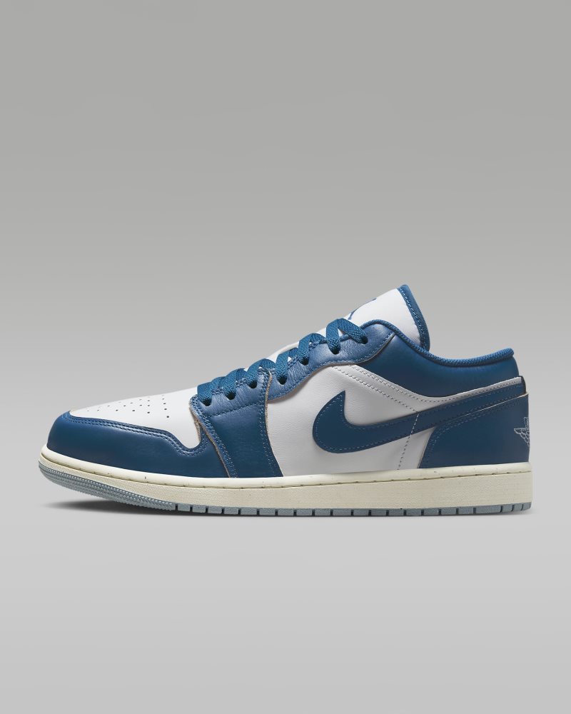 Air Jordan 1 Low SE Weiß/Blaugrau/Segel/Industrieblau