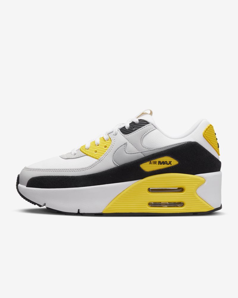 Nike Air Max 90 LV8 Weiß/Schwarz/Opti Yellow/Wolf Grey