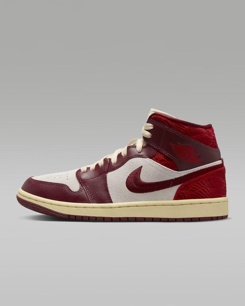 Air Jordan 1 Mid SE TeamRot/Segel/Musselin/Universitätsrot