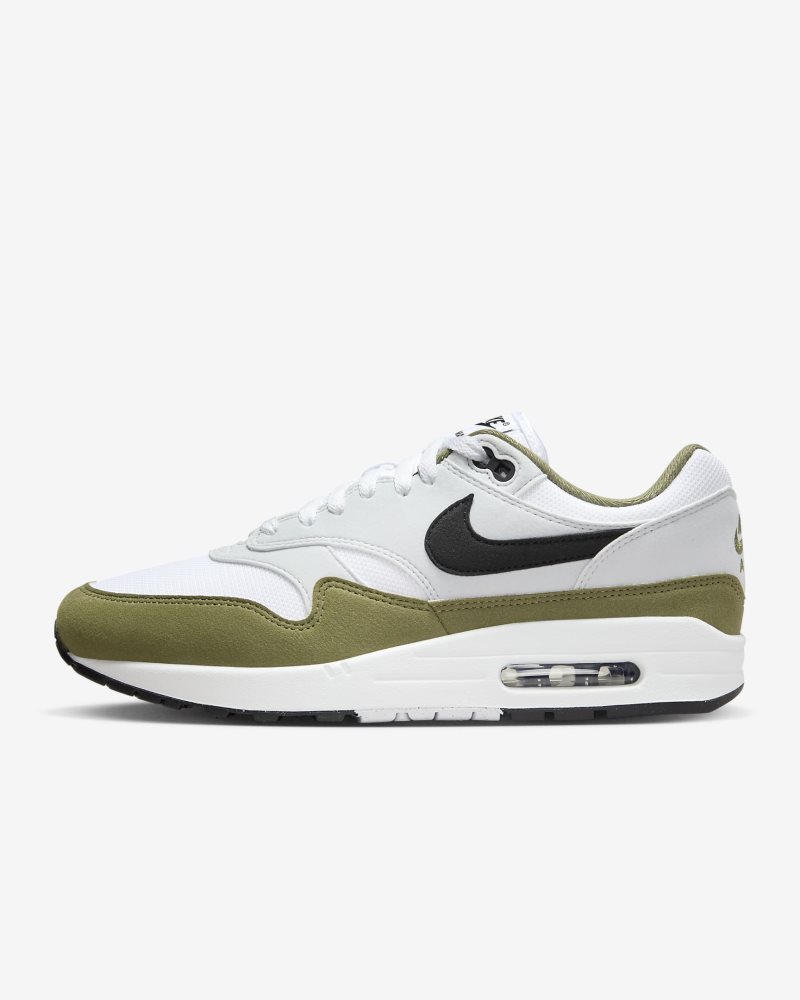 Nike Air Max 1 Weiß/Pure Platinum/Medium Olive/Schwarz