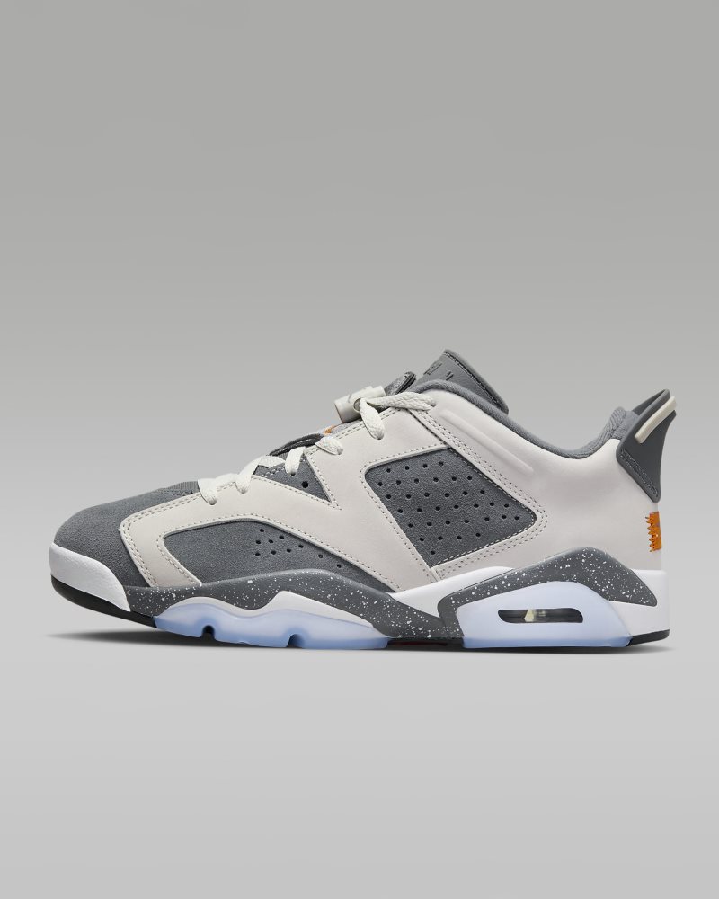 Air Jordan 6 Retro Low x PSG Light Bone/Iron Grey/Weiß/Magma Orange