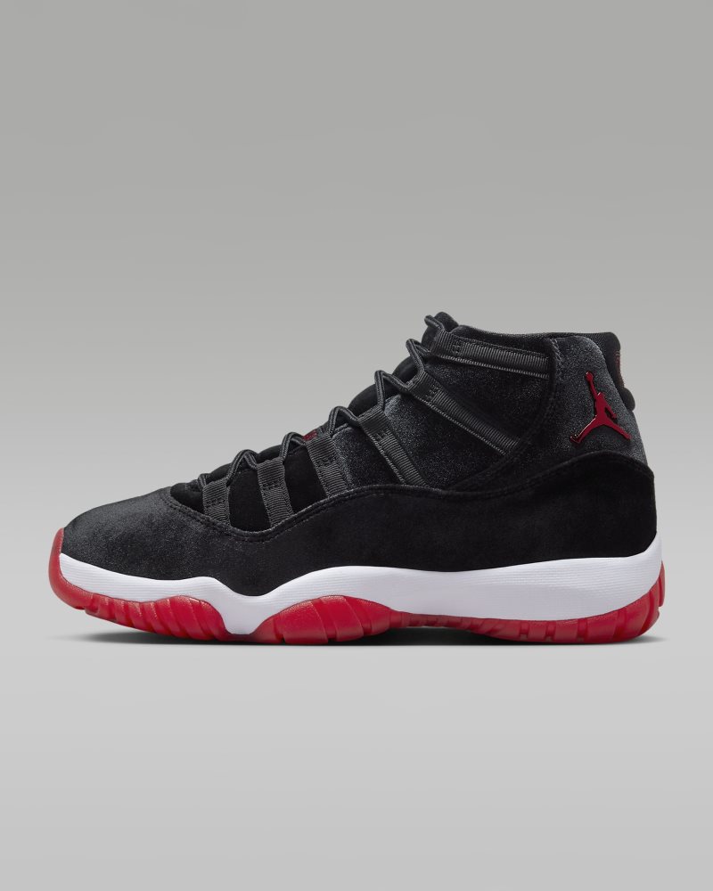 Air Jordan 11 Retro „Bred Velvet"Schwarz/Weiß/Gym Red