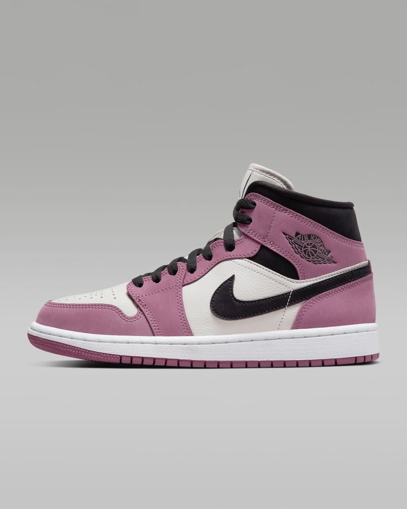 Air Jordan 1 Mid SE Helles Mulberry/Helles Knochengrau/Weiß/Schwarz