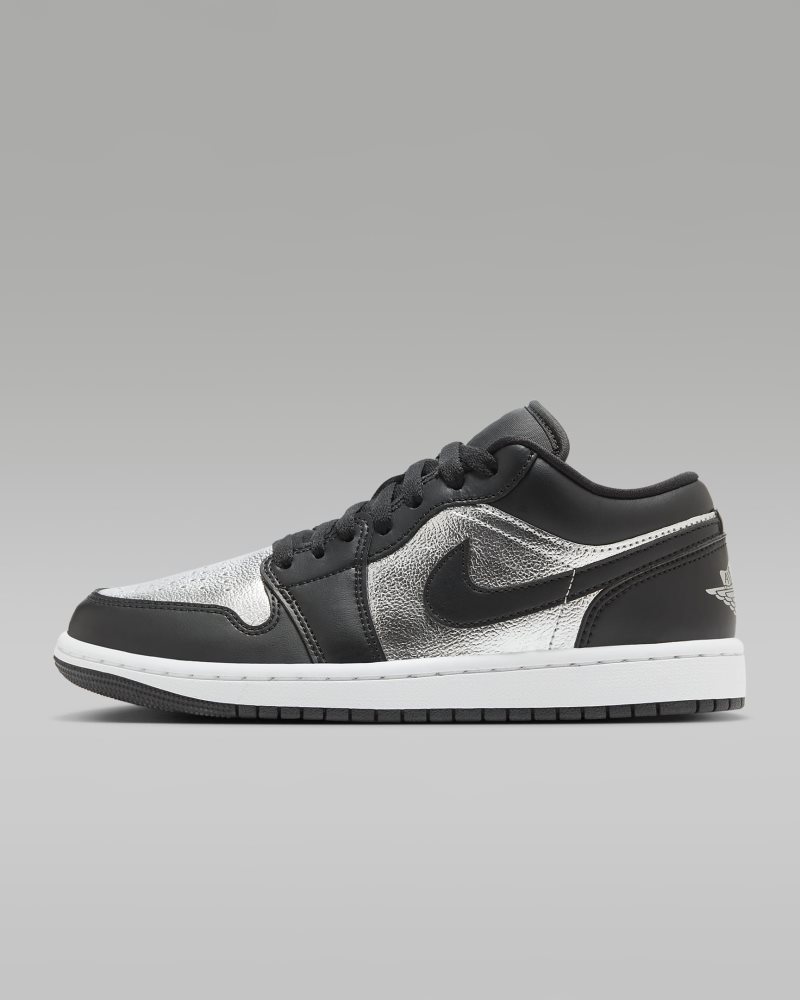 Air Jordan 1 Low SE Schwarz/Weiß/Metallic Silber