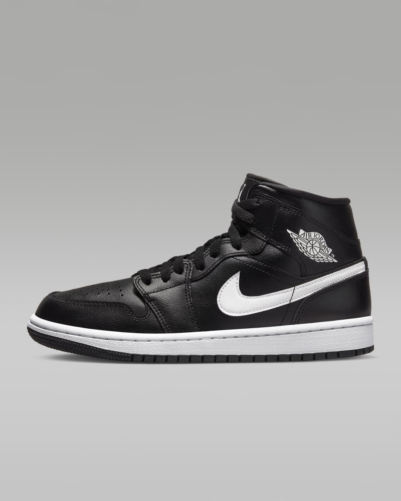 Air Jordan 1 Mid Schwarz/Schwarz/Weiß