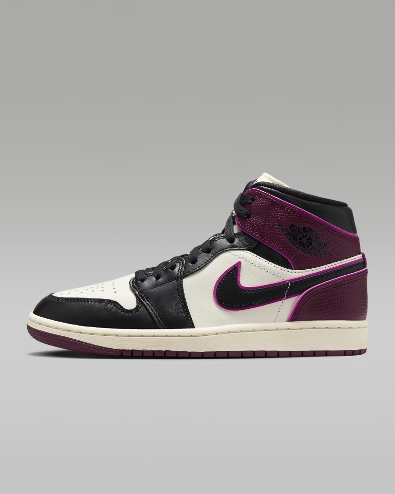 Air Jordan 1 Mid SE Sail/Active Pink/Bordeaux/Schwarz