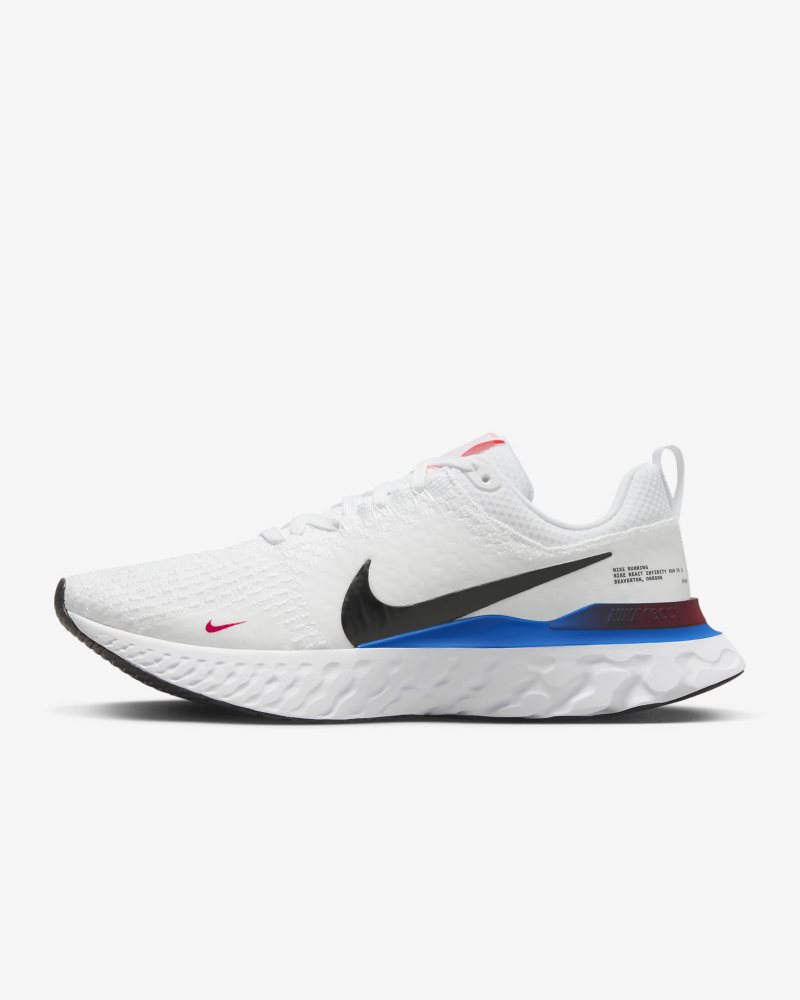 Nike React Infinity Run Flyknit 3 Weiß/Fotoblau/Universitätsrot/Schwarz