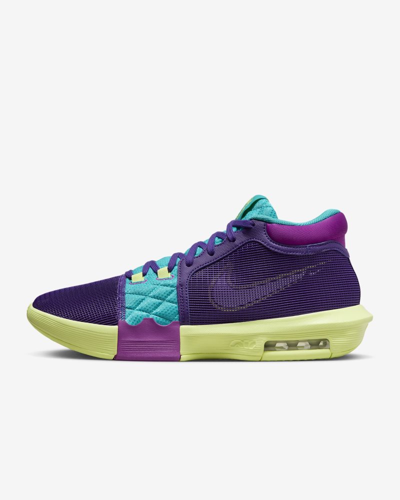 LeBron Witness 8 Field Purple/Dusty Cactus/Light Lemon Twist/Weiß