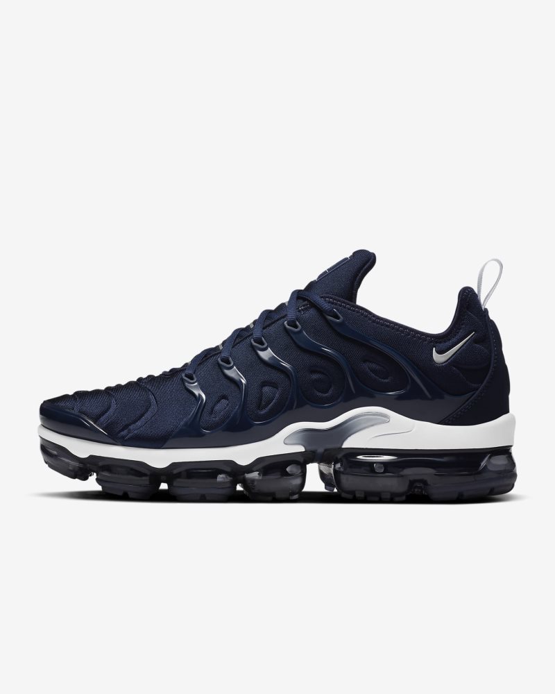 Nike Air VaporMax Plus Mitternachtsmarineblau/Weiß/Metallic-Silber