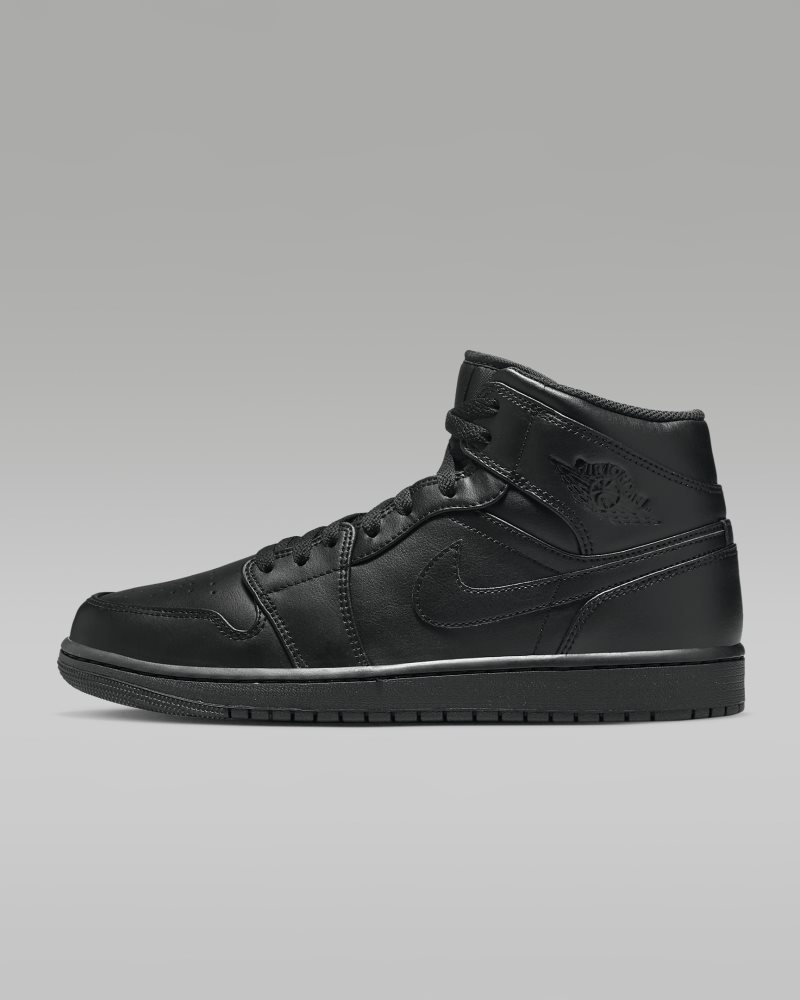 Air Jordan 1 Mid Schwarz/Schwarz/Schwarz